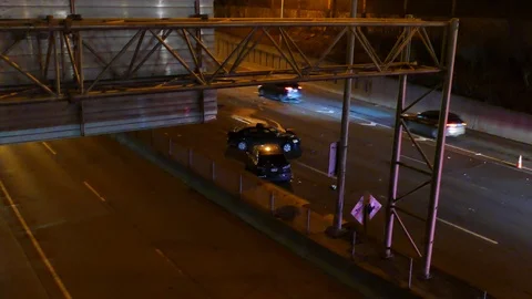 Car accident at night Stock Footage 125243139