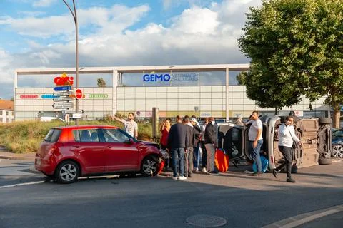 Car accident in Paris Stock Photos