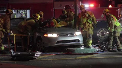 Car Accident Rescue Stock Footage 83064287