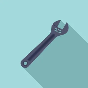 Car adjustable key icon, flat style Illustrazione stock