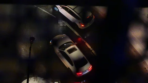 Car advancing from a weird angle Stockbeeldmateriaal 125552830