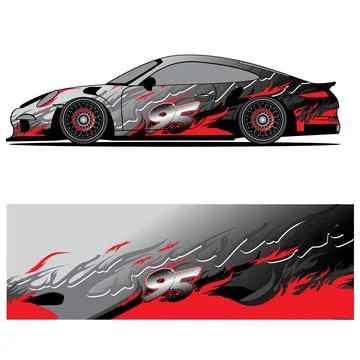 Car advertising livery vector design Stock Illustration