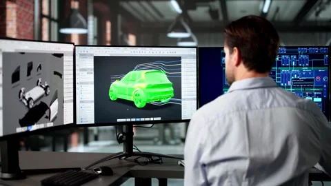 Car Aerodynamic Design Test Using Automotive Software Stock Footage 318324435