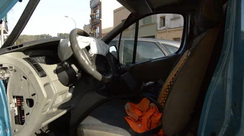 Car After The Accident Side View Stock Footage 46070223
