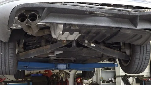 The car after the accident in workshop Stock Footage 91964900