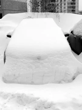 Car after snowfall Stock Photos