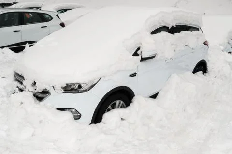 The car after a snowfall Foto stock