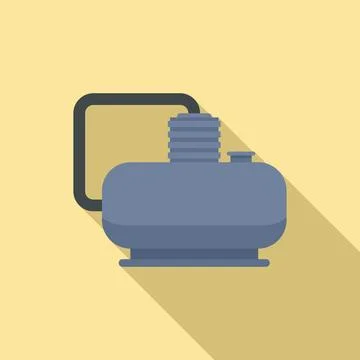 Car air compressor icon, flat style Illustrazione stock