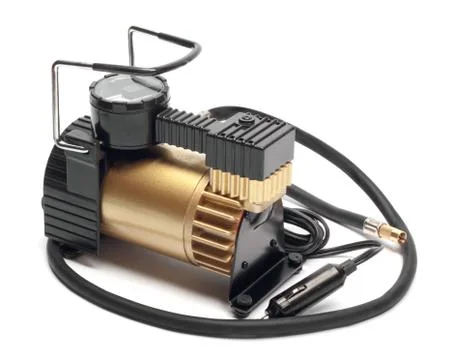 Car air compressor with manometer Stock Photos