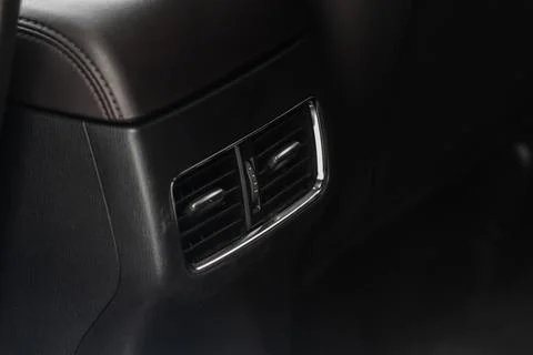 Car air conditioning close up view. The air conditioner flow inside the car.  Stock Photos