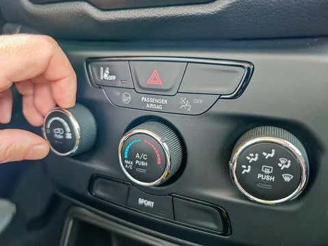 Car air conditioning control Stock Photos