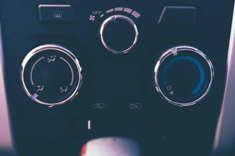 Car Air Conditioning panel console Stock Photos