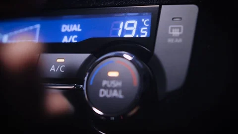 Car Air Conditioning. Track in shot. Stock Footage