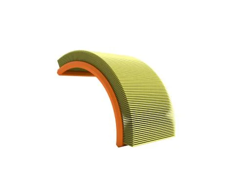 Car air filter 3d render on white no shadow Stock Illustration