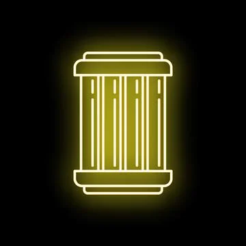 Car air filter engine part neon yellow icon Stock Illustration