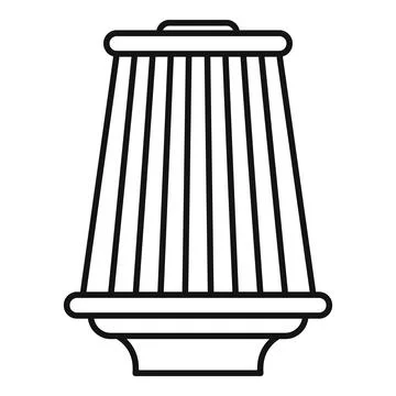 Car air filter intake cone outline icon Stock Illustration