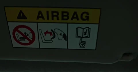 Car Airbag Warning Label Stock Footage 314449176