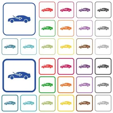 Car airflow adjustment external outlined flat color icons 스톡 일러스트