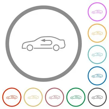 Car airflow adjustment internal flat icons with outlines Stock Illustration