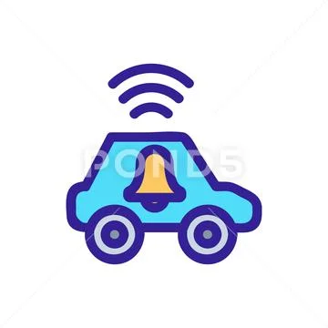 Car alarm icon vector. Isolated contour symbol illustration Stock Illustrationen