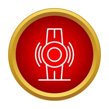 Car alarm siren security system icon on red background Stock Illustration