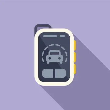 Car alarm system icon flat vector. Smart security イラスト素材