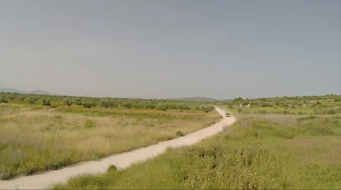 Car Among the Fields (5) Stock Footage 52607448