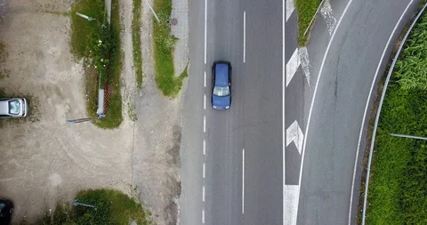 CAR AND BUS IN A ROAD Stock Footage 92576068