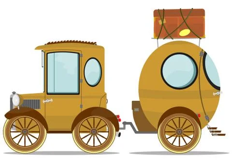 Car and caravan Stock Illustration