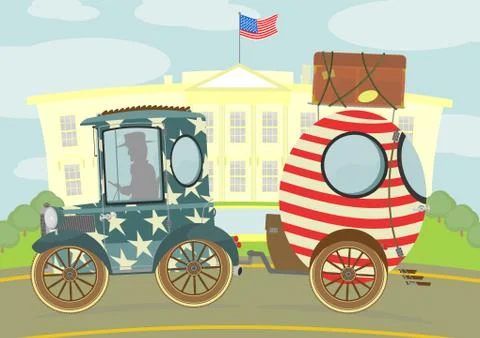 Car and caravan Stock Illustration