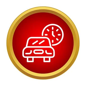 Car and clock icon for timed parking service Stock Illustration