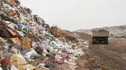 Car and garbage Stock Footage 18348222