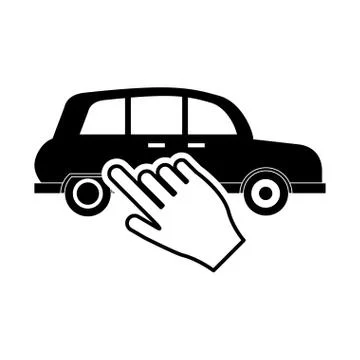 Car and hand pointer icon Stock Illustration
