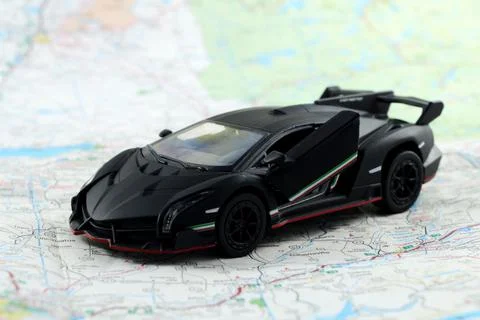 Car and Map Stock Photos