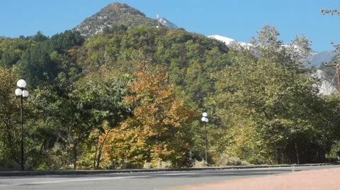 Car and mountain Stock Footage 43365453