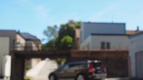 Car and people passing under bridge Abstract Blue Sky Stock Footage 76201309