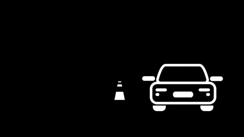 Car and Safety Cone Stock Footage 336062140