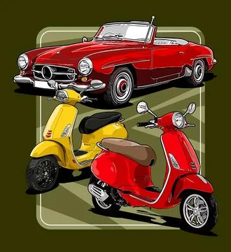 Car and scooter vector template Stock Illustration