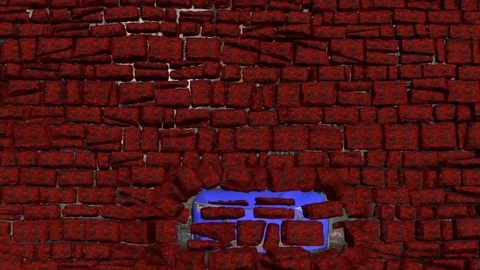 A car and stone wall collapse Stock Footage 127679848