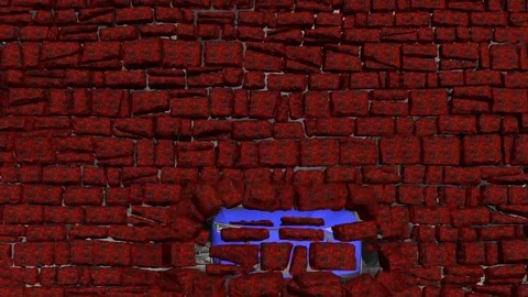 A car and stone wall collapse Stock Footage 127679976