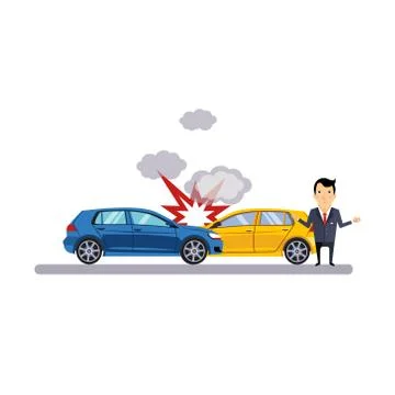 Car and Transportation Collision. Vector Illustration Stock Illustration