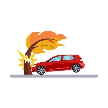 Car and Transportation Issue with a Tree. Vector Illustration Stock Illustration