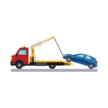 Car and Transportation Towing. Vector Illustration Stock Illustration