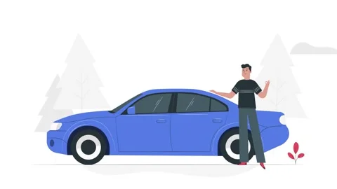 Car Animation, Smooth Motion Graphics and Visual Effects Stock Footage 303060036