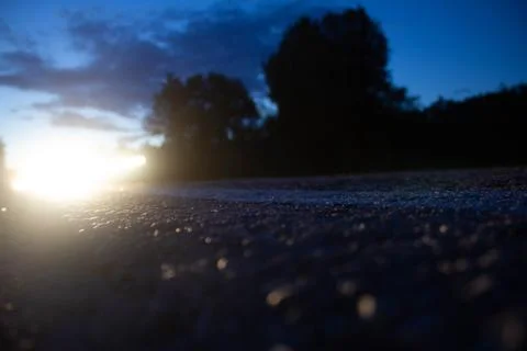 A car approaching on the highway Foto stock
