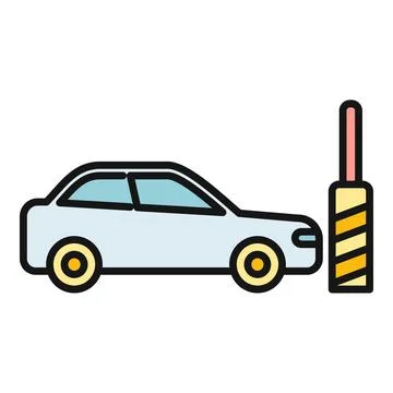Car approaching parking barrier for access control Stockillustratie