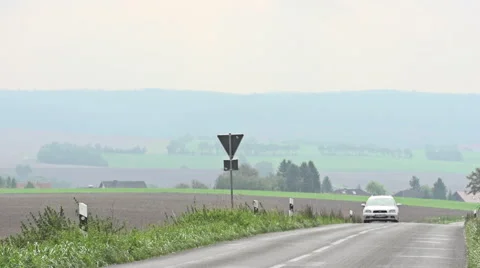 Car approaching on a road. Slow motion. Video stock 41861471