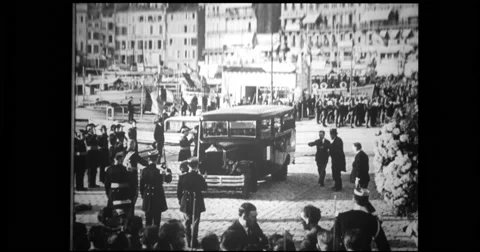 Car arriving at harbour Stock Footage