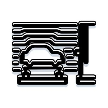 Car assembling on automated production line icon concept Stock Illustration