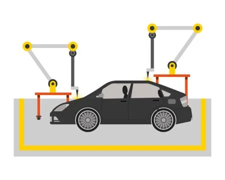 Car assembling machine icon Illustrazione stock